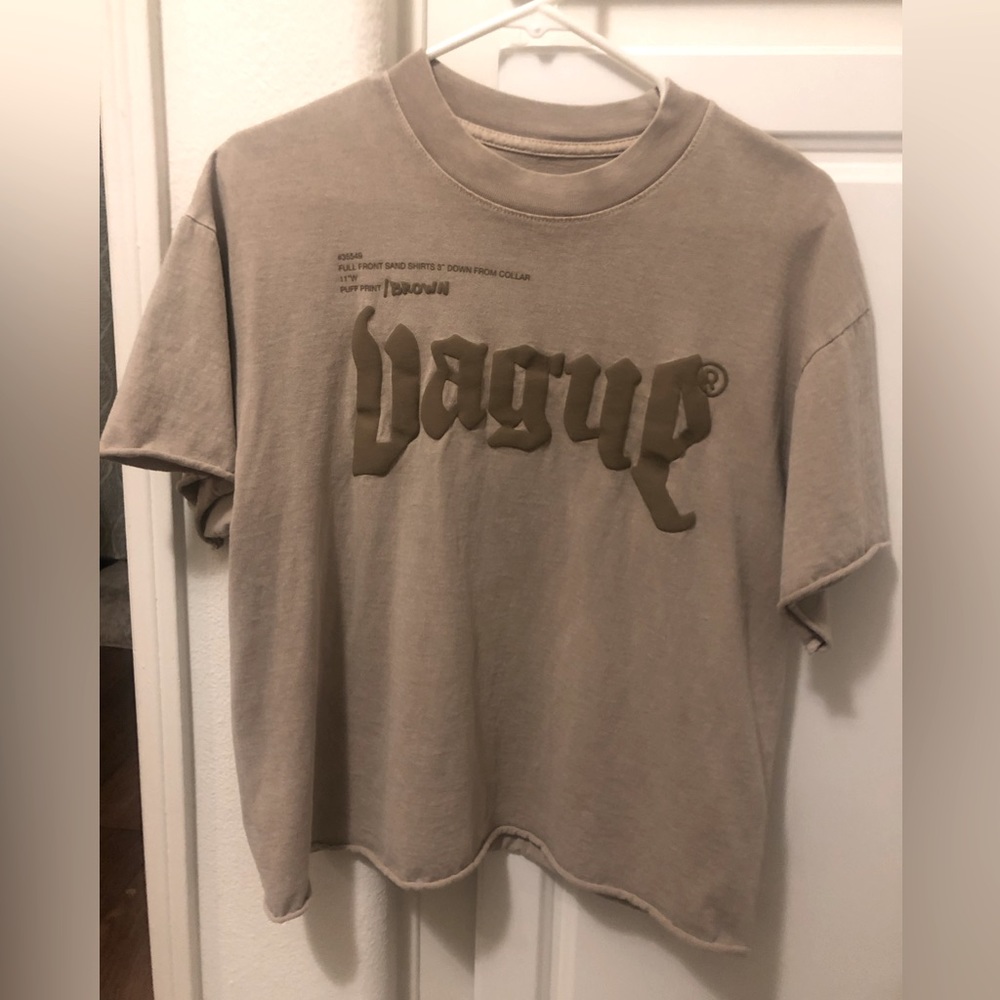 Authentic Vague puffy logo light brown short tee shirt